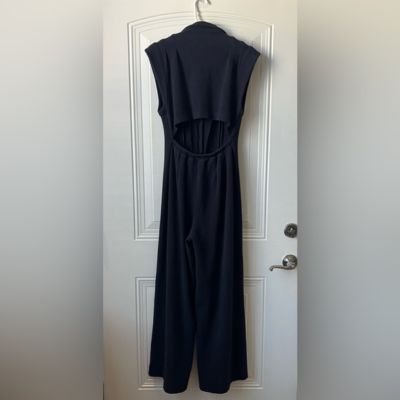 Free People Beach Shasta One-Piece Black Wide Leg Cotton Jumpsuit M - Picture 6 of 13